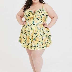 Yellow Floral bathing suit